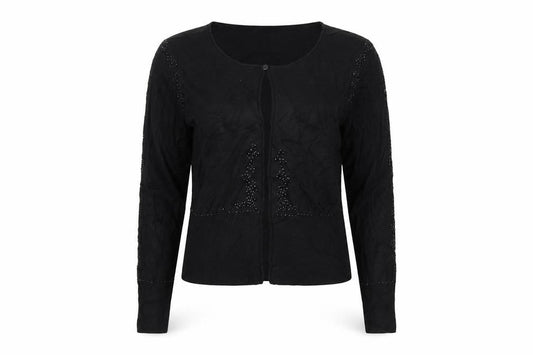 Marks & Spencer Women Black UK 14 Sequin Knit Long Sleeve Cardigan