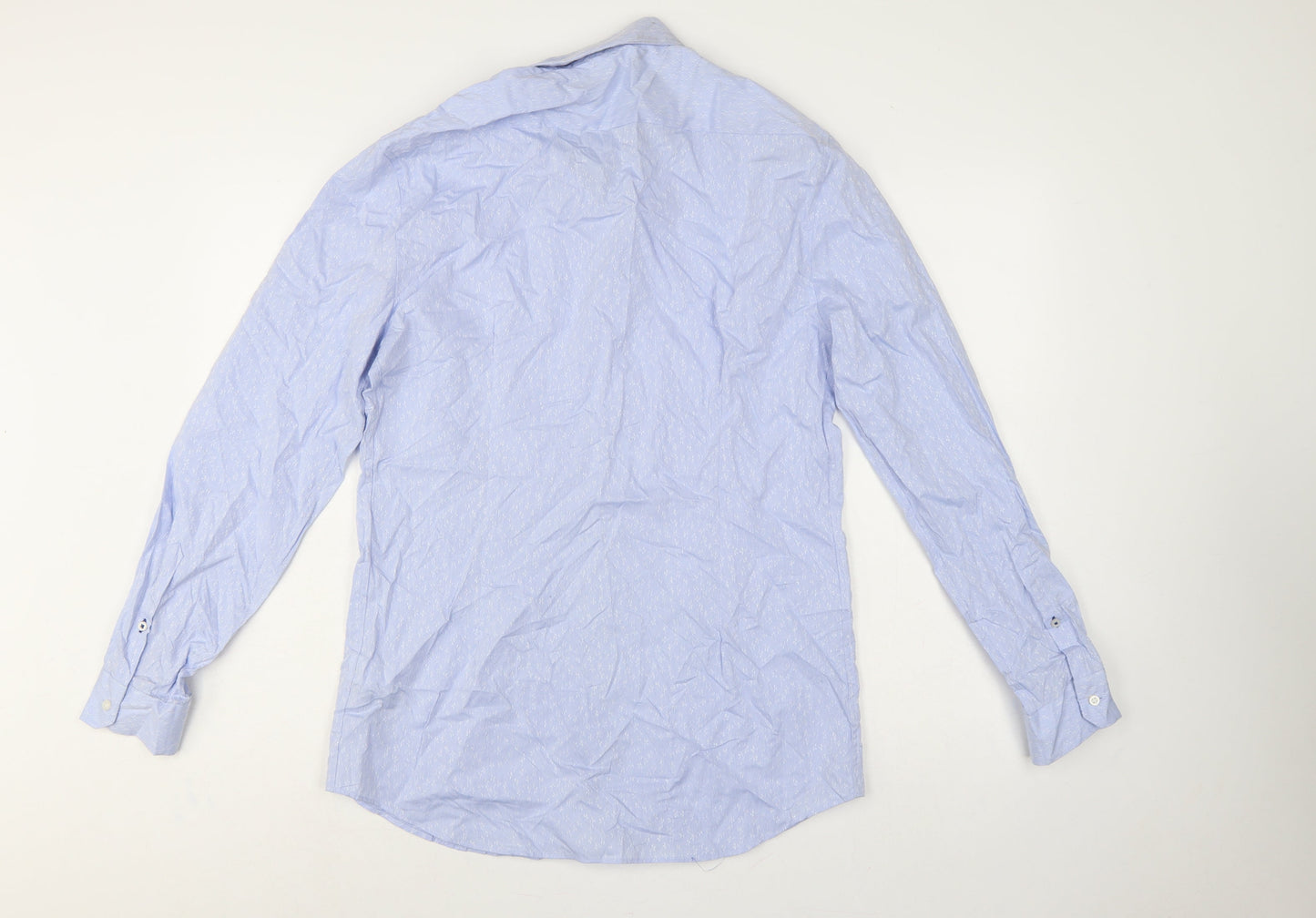 Marks & Spencer Autograph Men Blue M Slim Floral Cotton Shirt