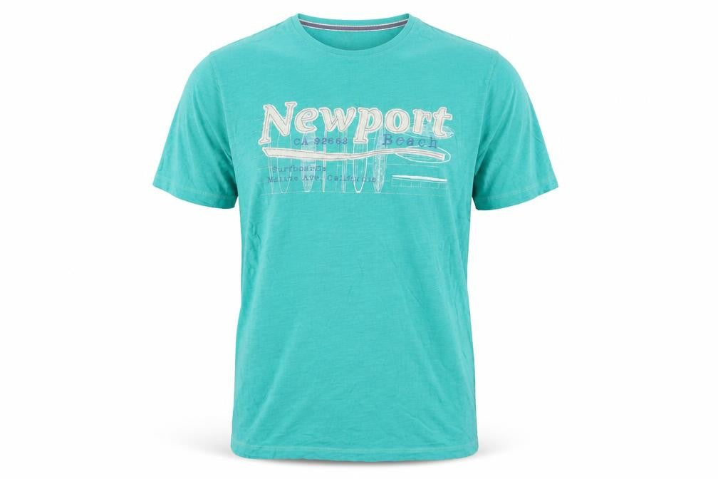 Marks Spencer Men’s XL Green Newport Beach Graphic Cotton T-Shirt NWT