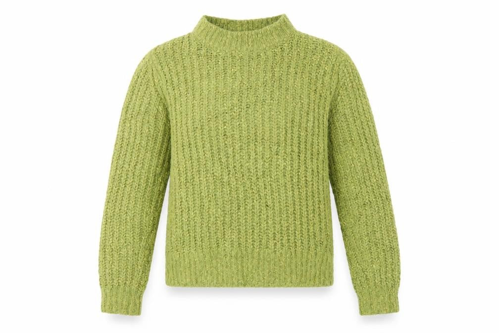 Marks & Spencer Women Green UK 12 Chunky Knit Mock Neck Jumper