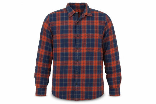 Uniqlo Men’s M Blue Orange Plaid Flannel Button-Down Shirt