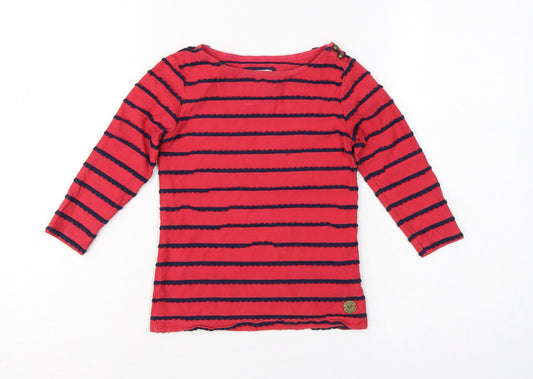J Jeans Jasper Conran Girls Red Navy Striped Long Sleeve T-Shirt Age 7-8