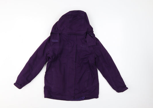 Peter Storm Boys Purple 7-8 Years Hooded Rain Jacket Fleece Lined
