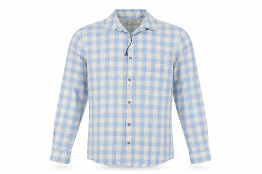 Marks & Spencer Men’s Blue Check Cotton Shirt Small Regular Fit