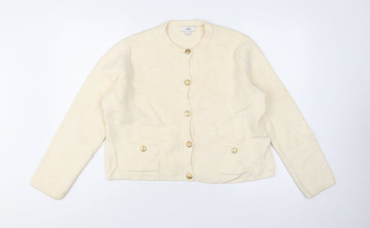 Marks and Spencer Women’s Ivory M Button Pocket Knit Cardigan