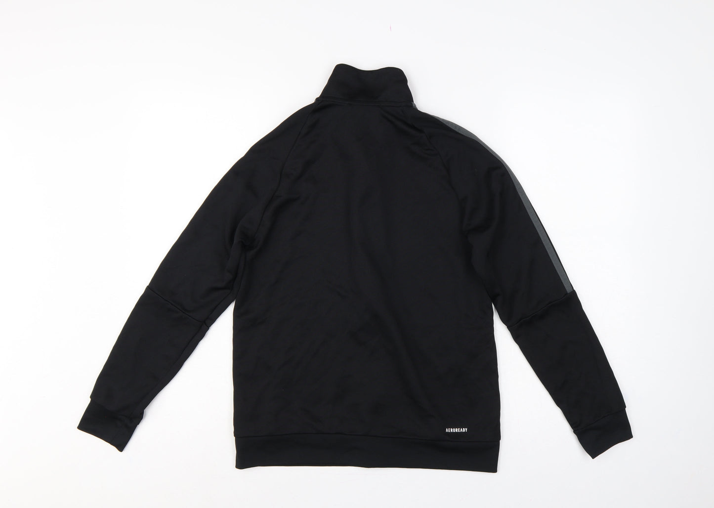 Adidas Boys Black 13-14 Years Full Zip AEROREADY Track Sweatshirt