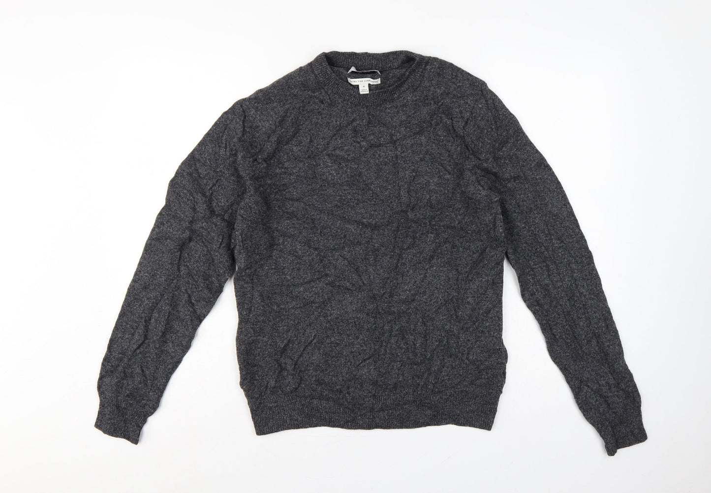 Marks & Spencer Men Grey M Lambswool Crew Neck Pullover Jumper