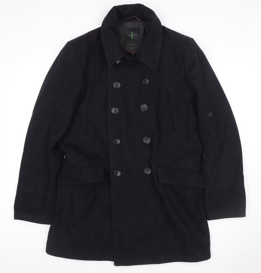 Jasper Conran Men’s Black M Wool Pea Coat Double Breasted