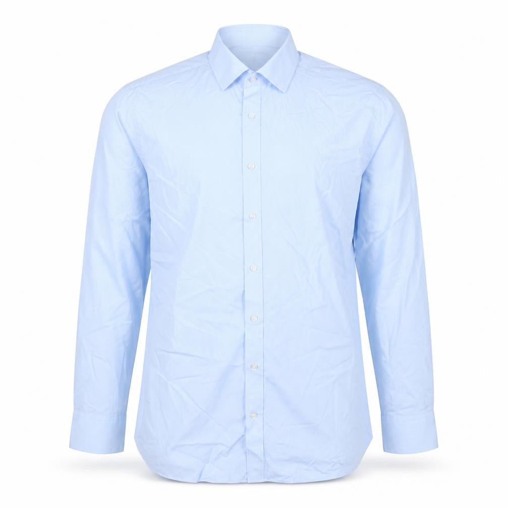 Marks & Spencer Men Blue 16 Slim Fit Long Sleeve Business Shirt