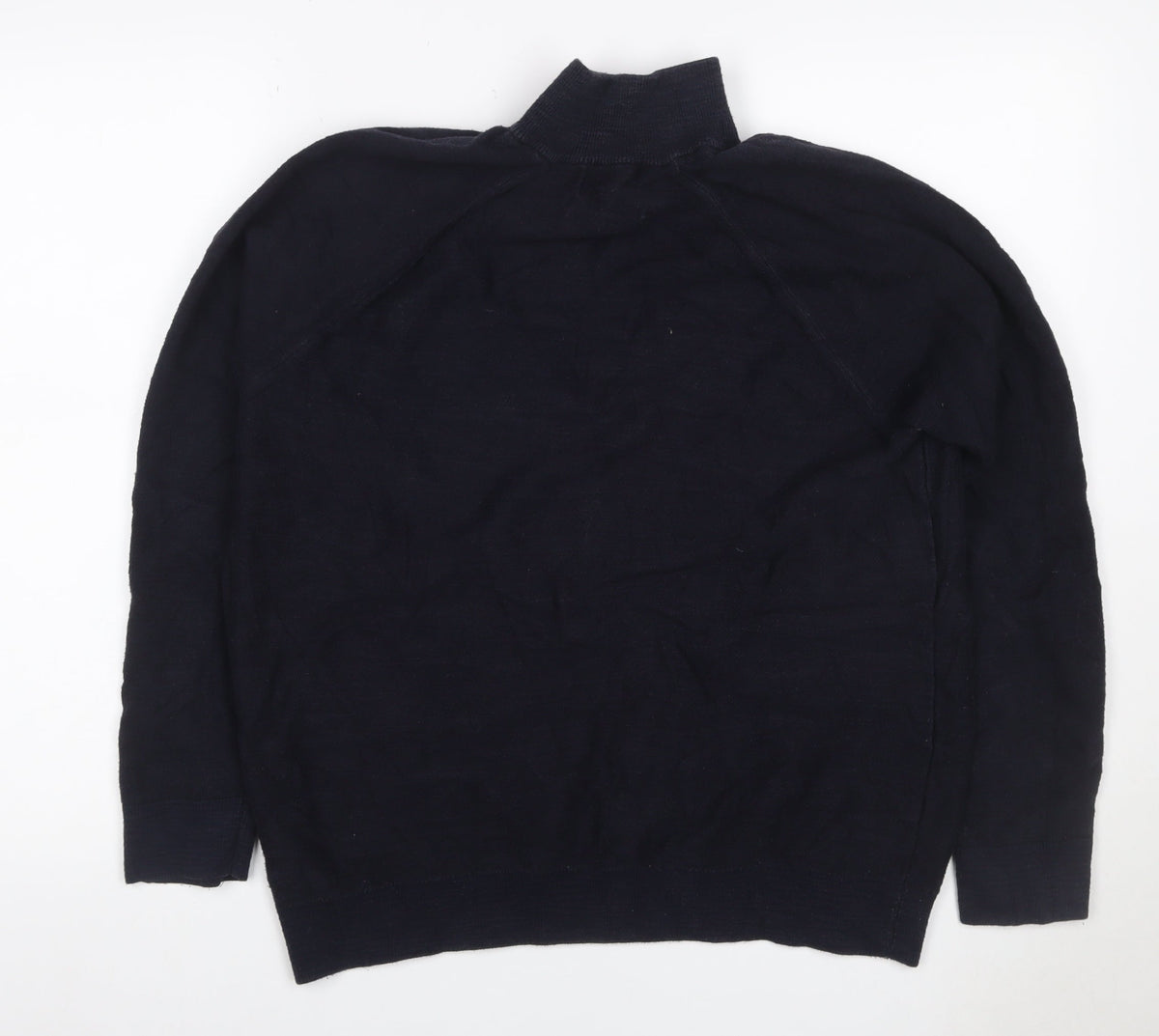 Marks & Spencer Men's Black L 1/4 Zip Cotton Knit Sweatshirt