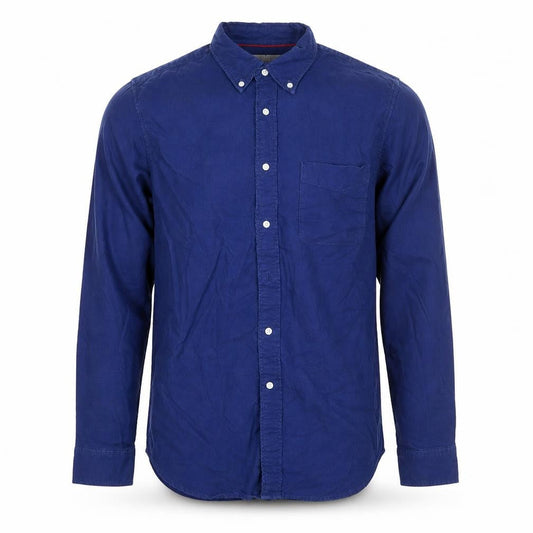 Uniqlo Men Blue S Slim Fit Cotton Button-Down Long Sleeve Shirt
