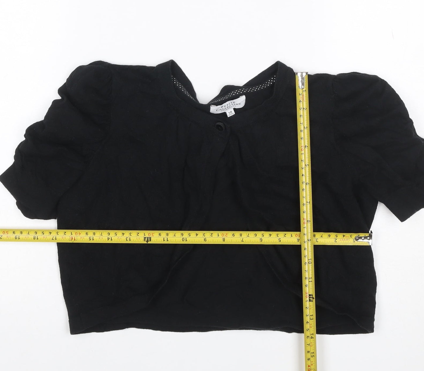 Petite Collection Debenhams Women’s Black Size 10 Petite Ruffle Cardigan