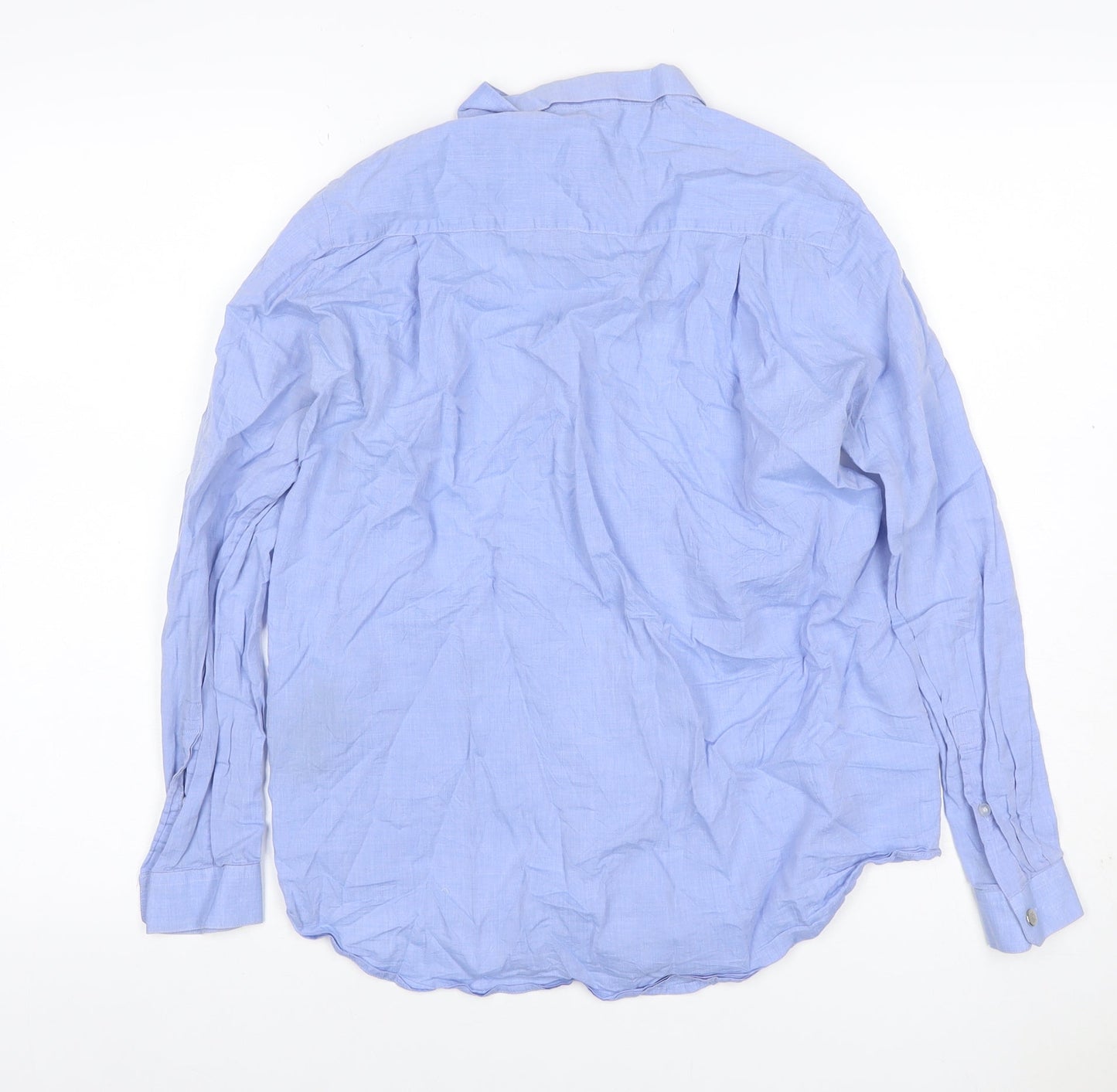 The Kooples Men Blue M Cotton Button-Down Long Sleeve Shirt