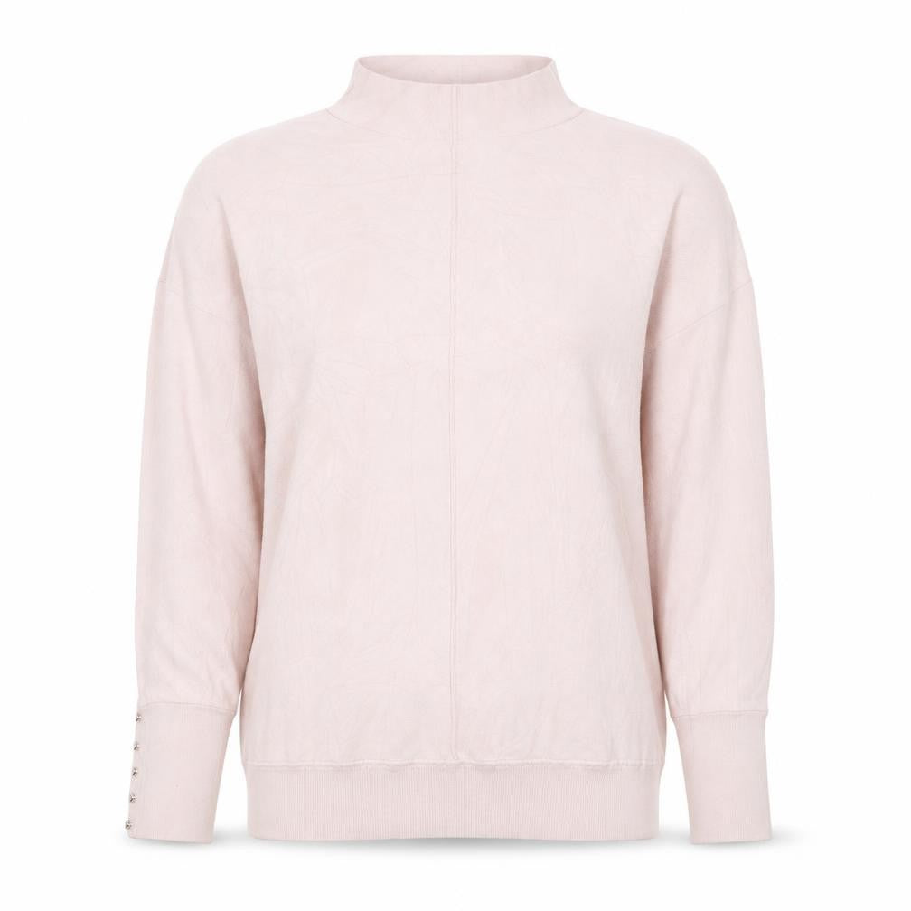 Phase Eight Women Pink M High Neck Button Cuff Viscose Blend Jumper