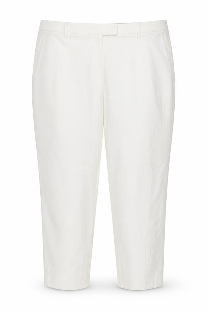 Marks & Spencer Women’s White UK 20 Regular Straight Cotton Trousers