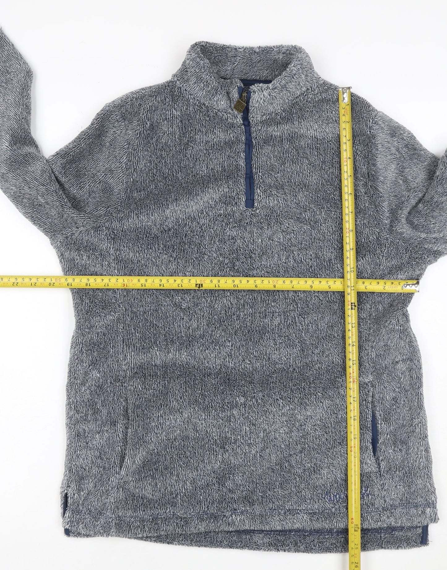 Weird Fish Women Grey Size 14 Henley 1/4 Zip Fleece Sweatshirt