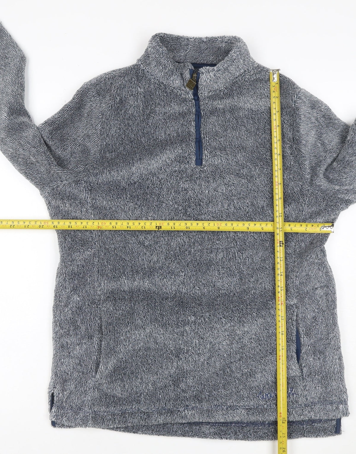 Weird Fish Women Grey Size 14 Henley 1/4 Zip Fleece Sweatshirt