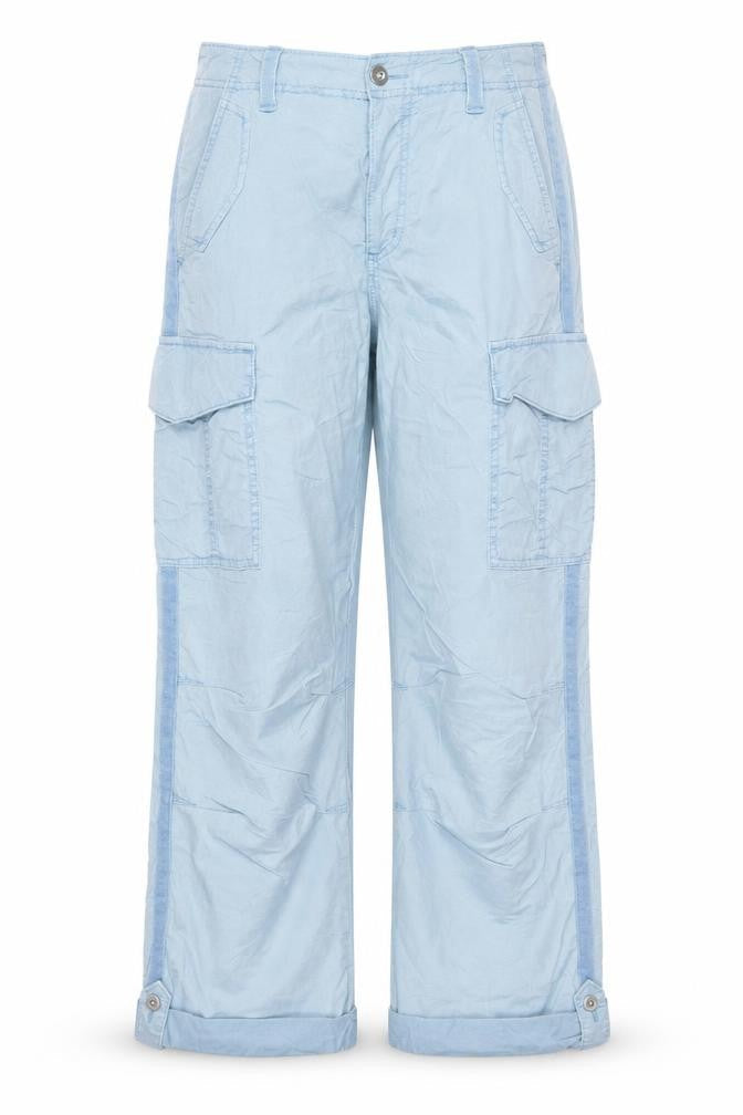 Marks & Spencer Women Blue Size 8 Long Cargo Cropped Trousers