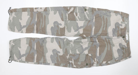 Topshop Women’s Multicoloured UK 12 Camo Cargo Trousers Cotton