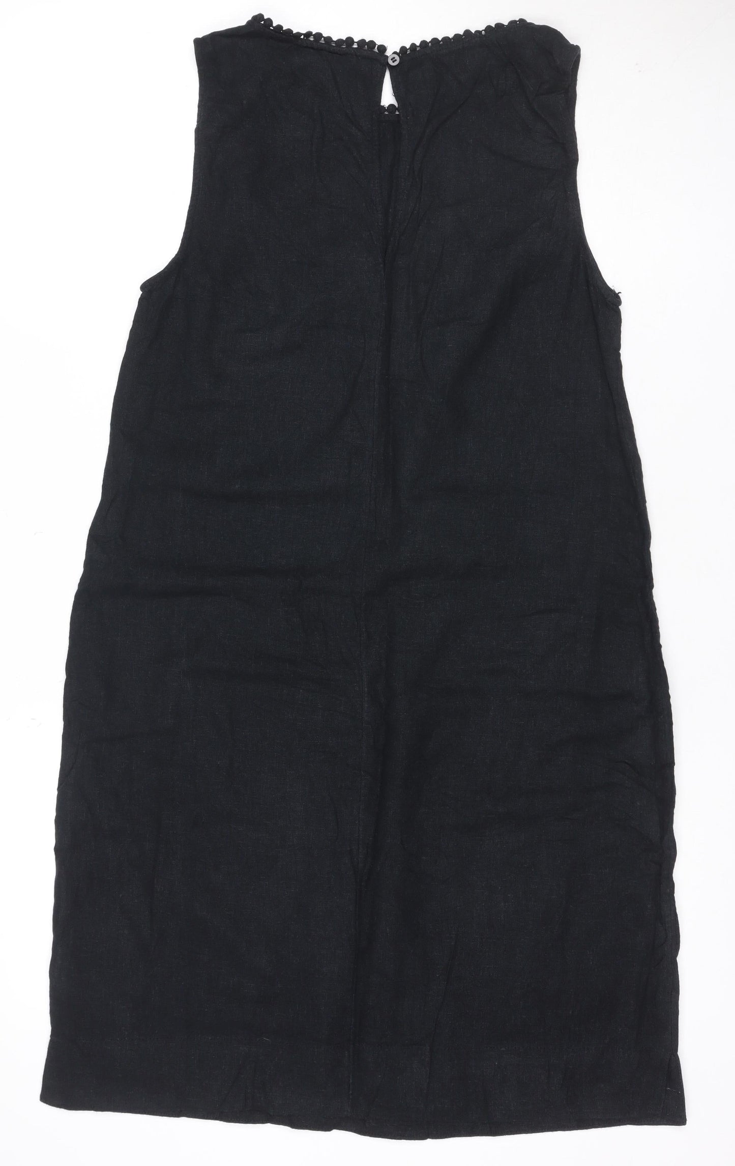 M&S Collection Women’s Black Linen Blend UK 10 Knee Length Sheath Dress