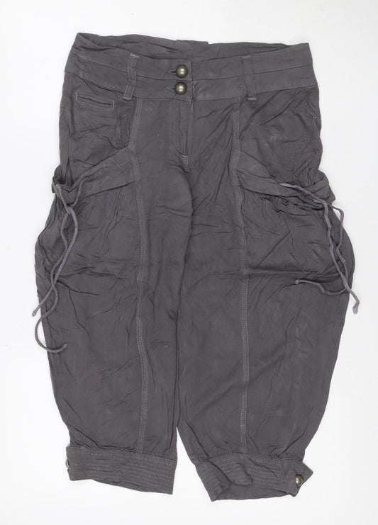 Dorothy Perkins Women’s Grey Size 10 Viscose Cargo Trousers Cuffed