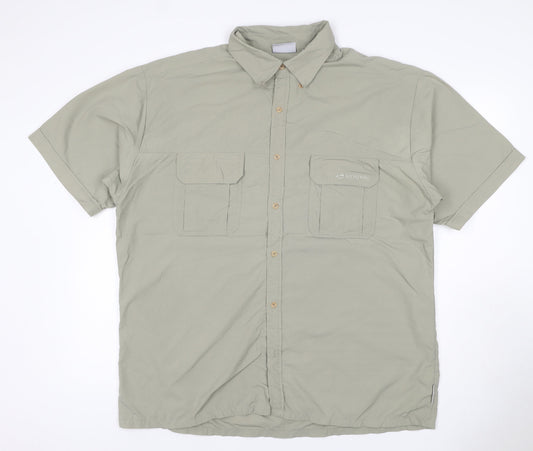 Sprayway Men’s Green L Outdoor Short Sleeve Button-Up Pocket Shirt