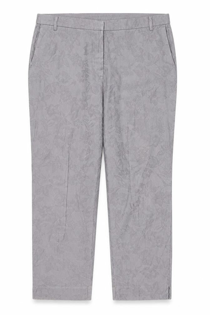 RJR.John Rocha Women Grey Floral Jacquard Wide-Leg Jeans UK 18