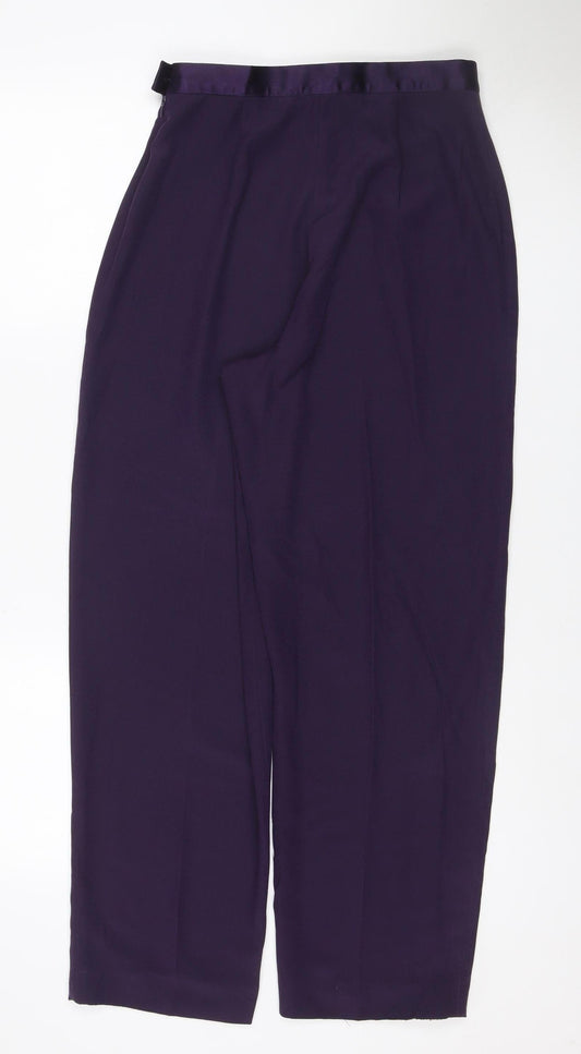 Jacques Vert Women Purple UK 12 Straight Leg Dress Trousers