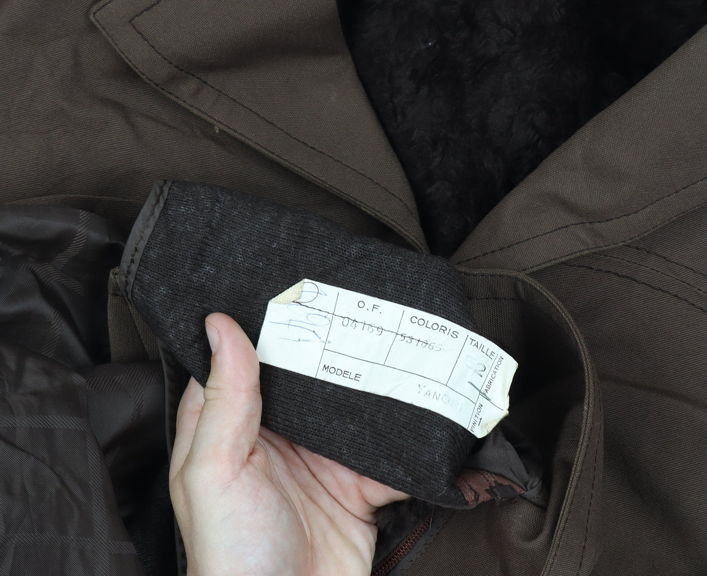 Imperial Paris Men’s Brown 52 Military Long Coat Faux Fur Lined