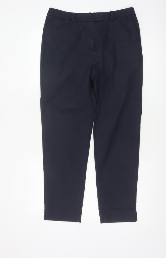 Marks and Spencer Women Blue UK 10 Regular Tapered Work Trousers