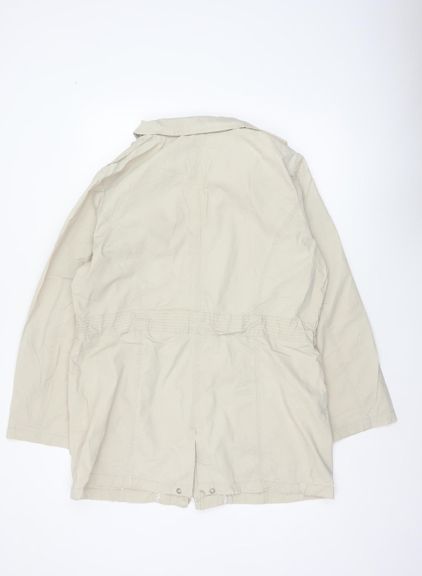 Maine New England Women Ivory UK 16 Hooded Parka Coat Cotton