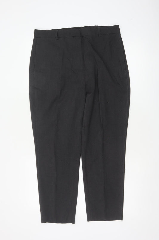 Marks and Spencer Women's Grey Size 14 Tapered Smart Trousers