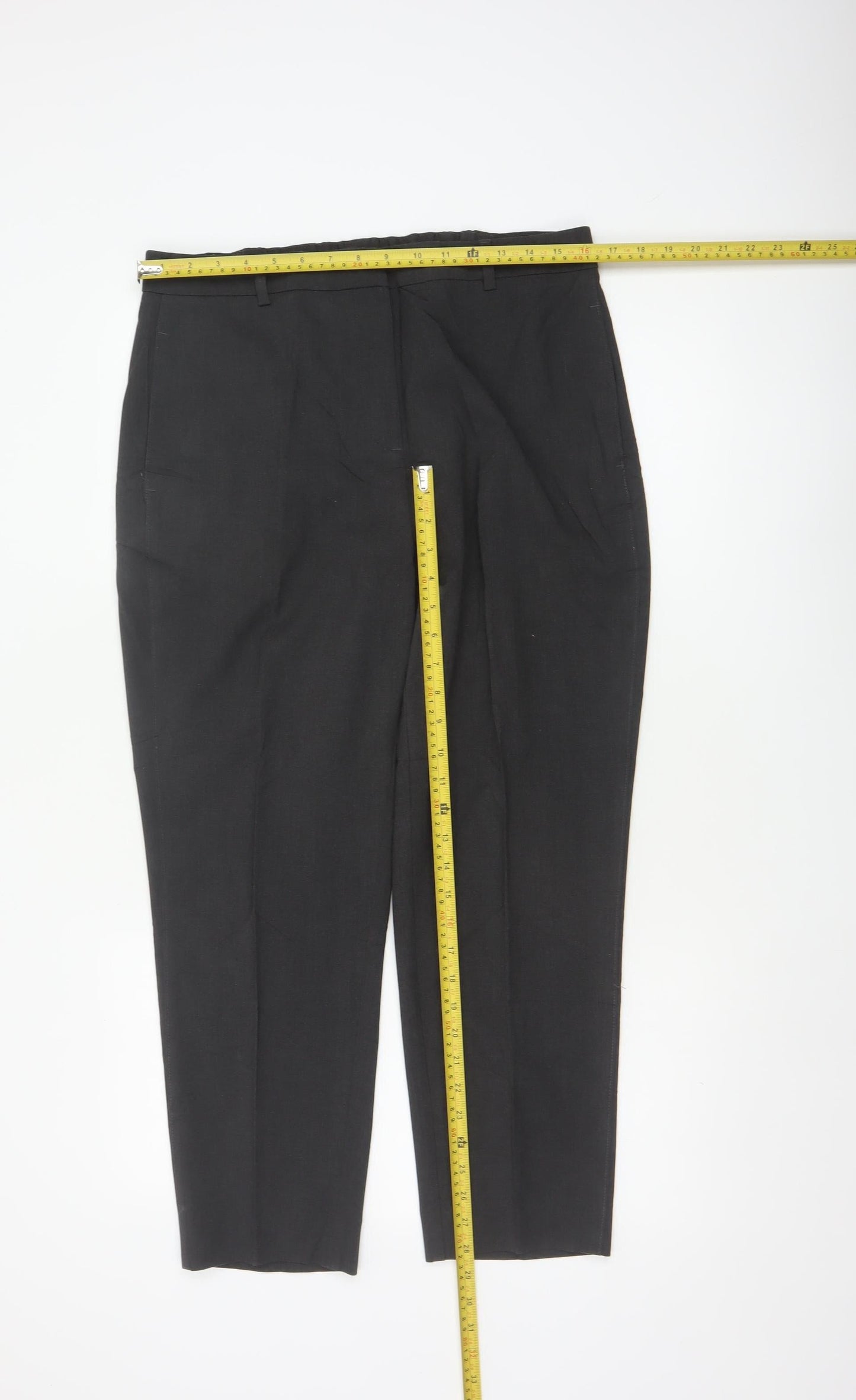 Marks and Spencer Women's Grey Size 14 Tapered Smart Trousers