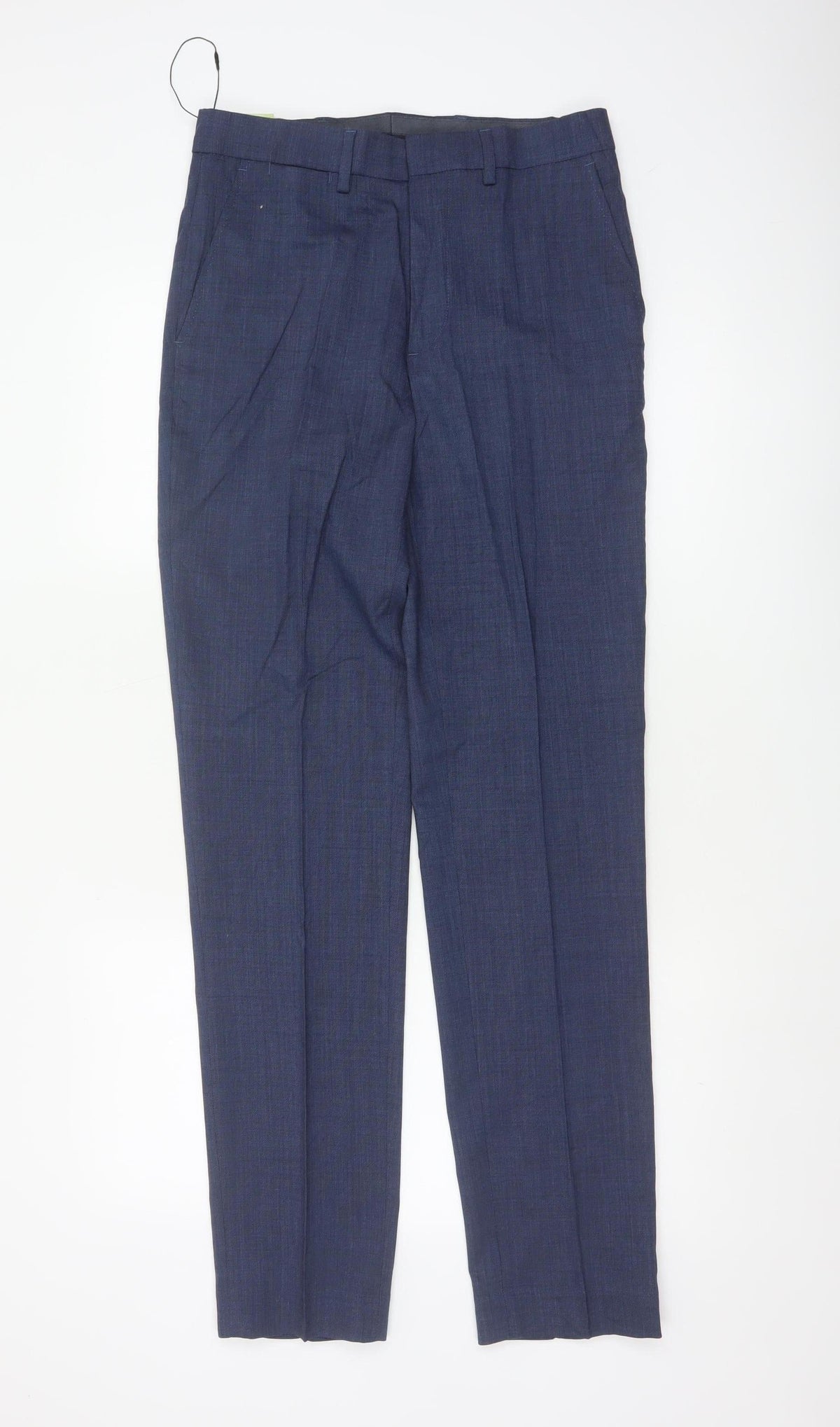 Marks & Spencer Men’s Blue 28 Slim Fit Wool Blend Dress Trousers