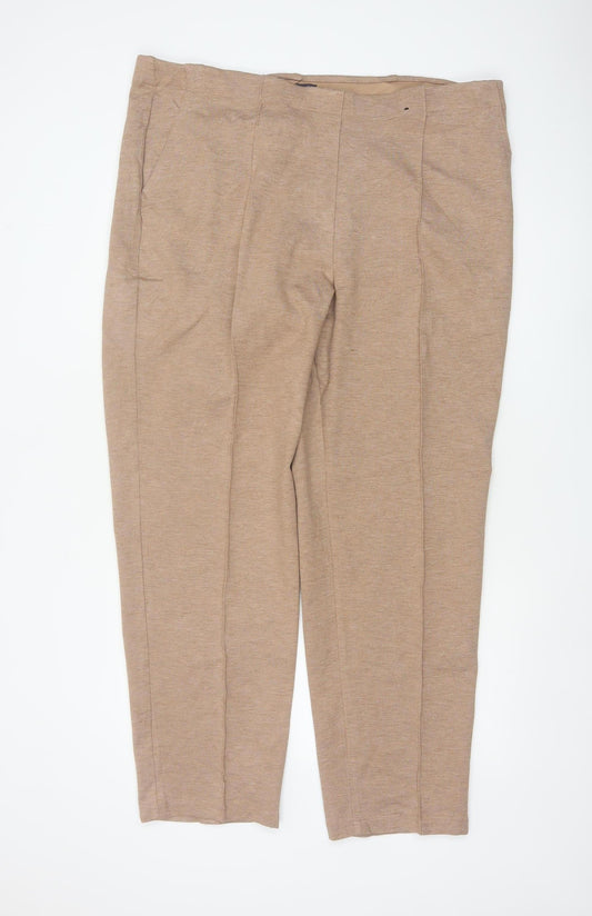 Marks & Spencer Women’s Beige UK 22 Tapered Tailored Trousers