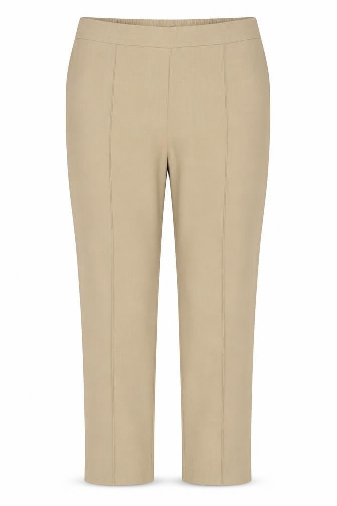 Marks & Spencer Women Beige UK 22 Straight High Rise Trousers