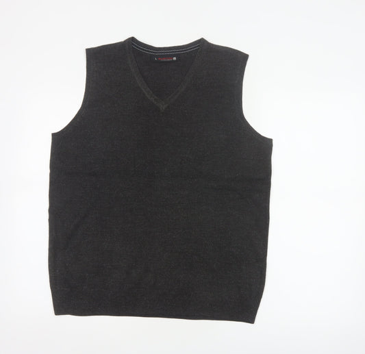 Burton Mens Black L V-Neck Knitted Sleeveless Jumper Vest