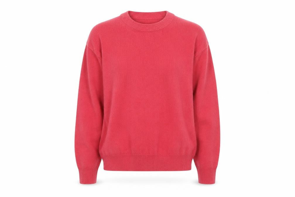 Uniqlo Women Pink S 100% Wool Crew Neck Raglan Pullover Jumper