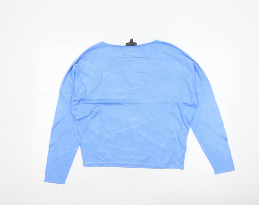 Phase Eight Women’s Blue XS Viscose Knit Crew Neck Pullover Jumper