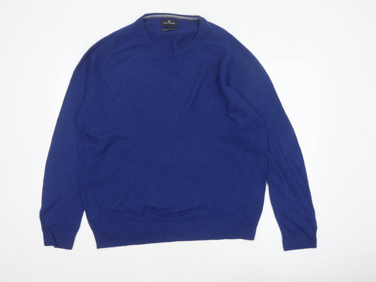 Blue Harbour Men’s Blue L Lambswool Crew Neck Pullover Jumper