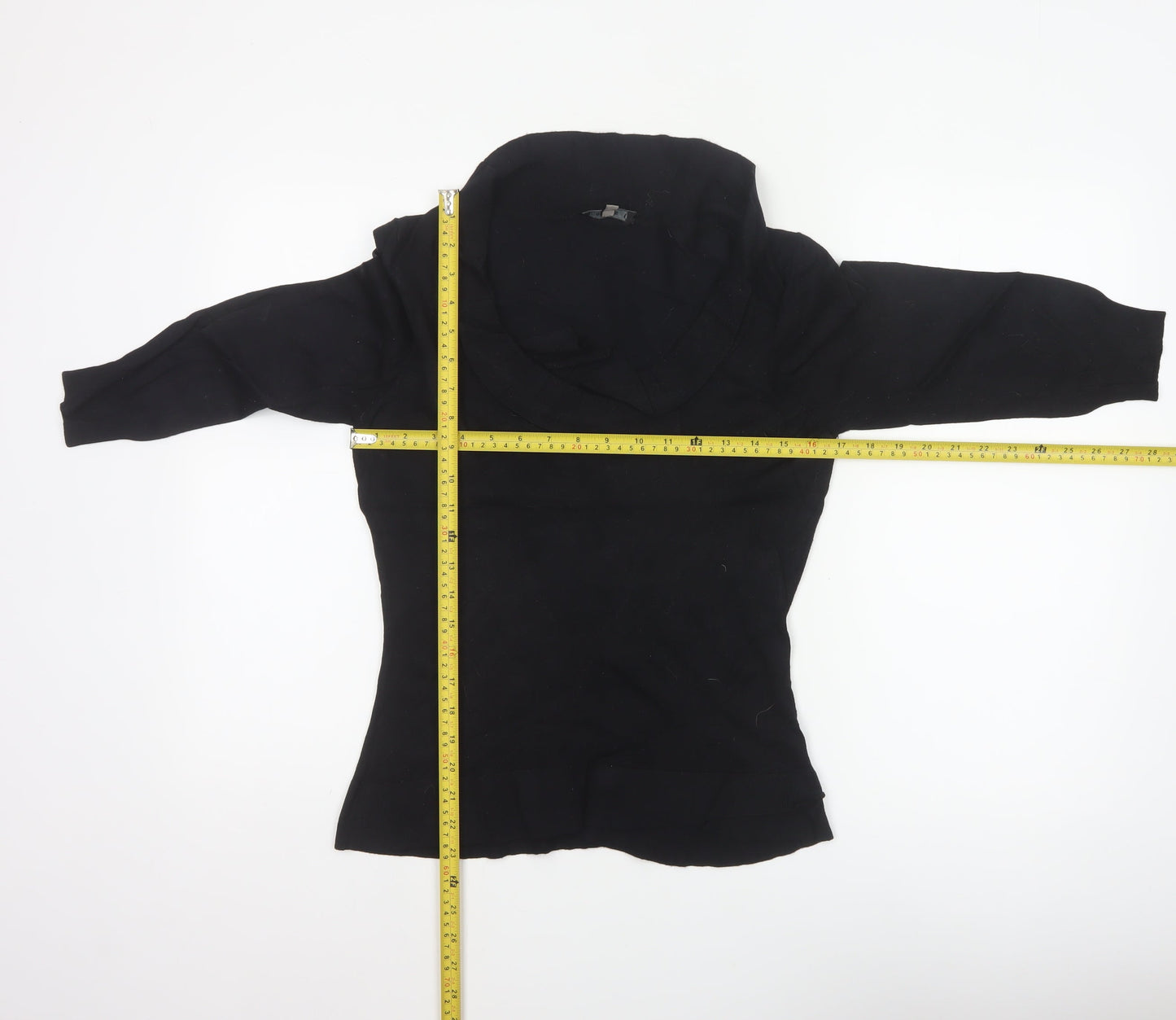 Coast Women’s Black Size 12 Cowl Neck Silk Blend Knit Jumper
