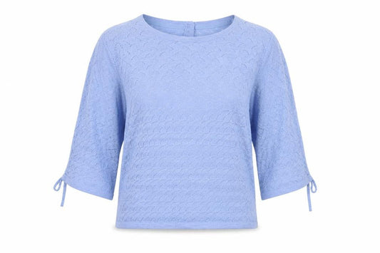 FatFace Women’s Blue UK 12 Open Knit Button 3/4 Sleeve Cardigan