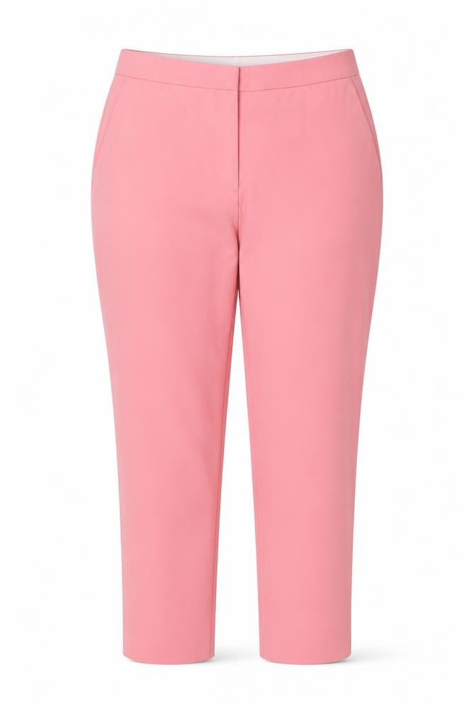 Zara Women Pink UK 14 High Rise Tapered Tailored Trousers