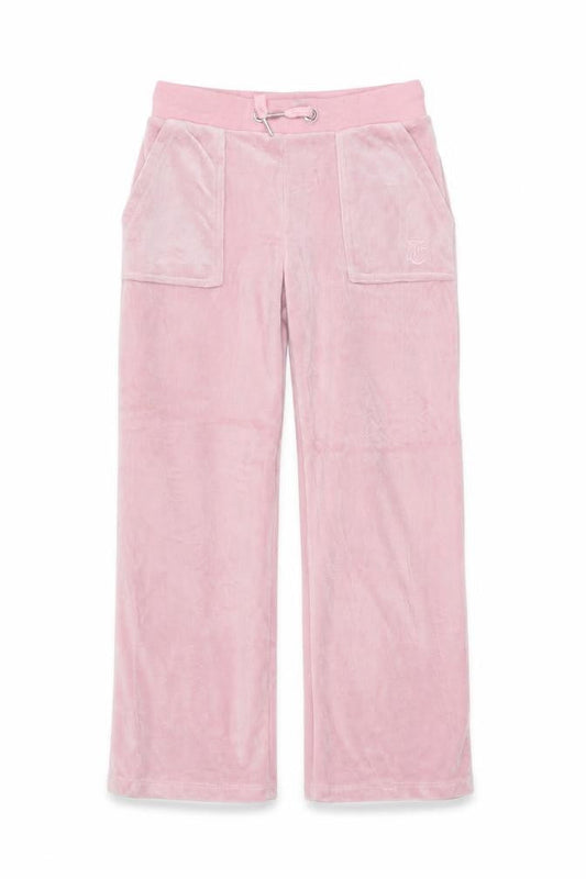 Juicy Couture Girls Pink Velour Cargo Trousers Age 7-8 Pockets