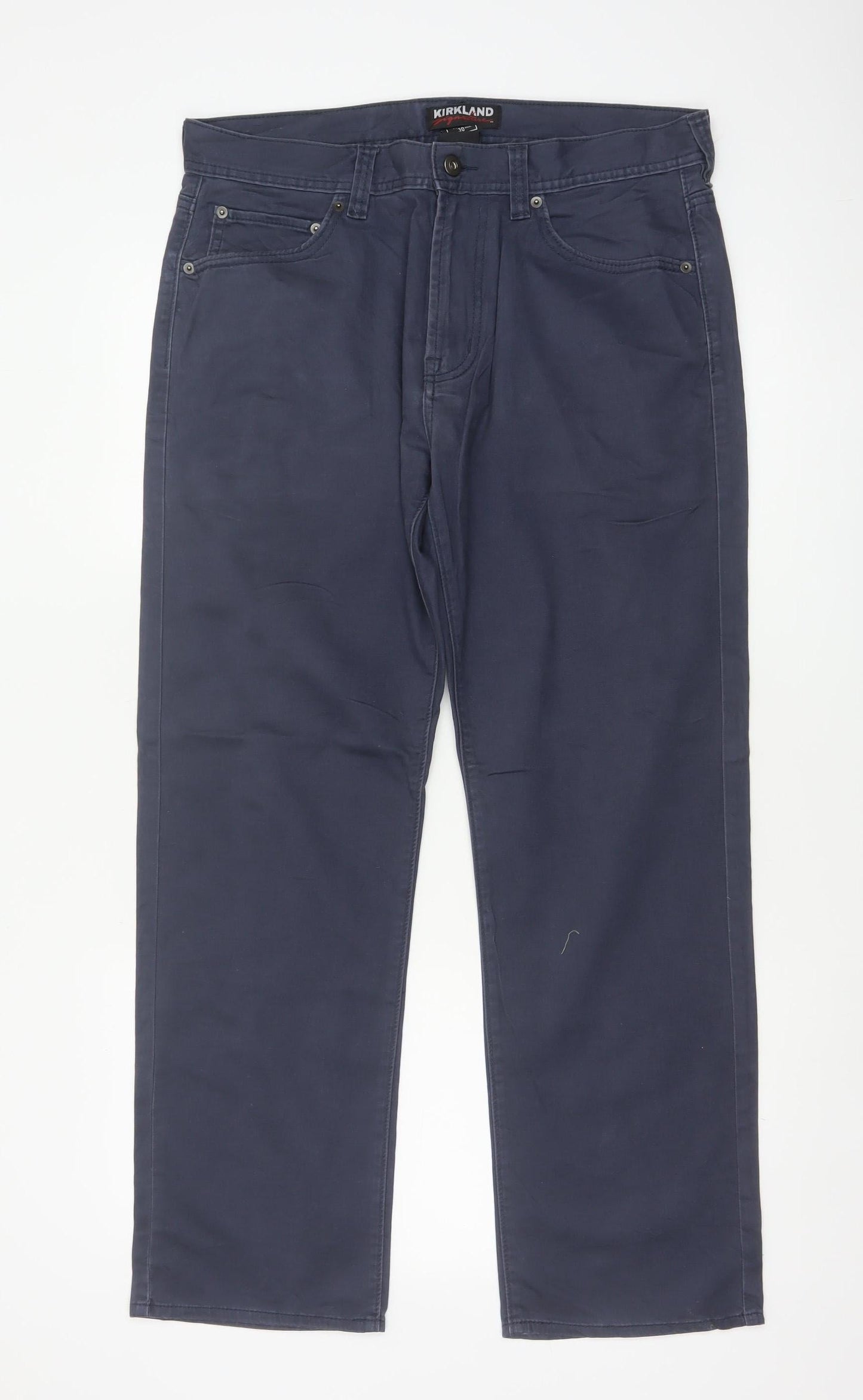 Kirkland Signature Men’s Navy 34x30 Straight 5-Pocket Trousers