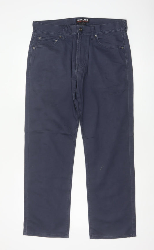 Kirkland Signature Men’s Navy 34x30 Straight 5-Pocket Trousers