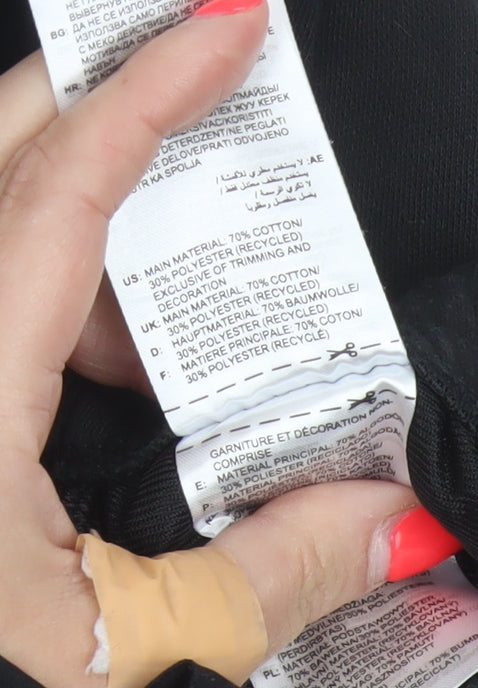 adidas Boys Black Jogger Trousers 13-14 Years Cotton Blend Elastic Waist