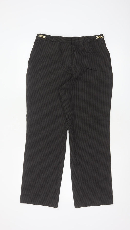 Marks and Spencer Women Brown UK 10 Short Straight Tailored Trousers