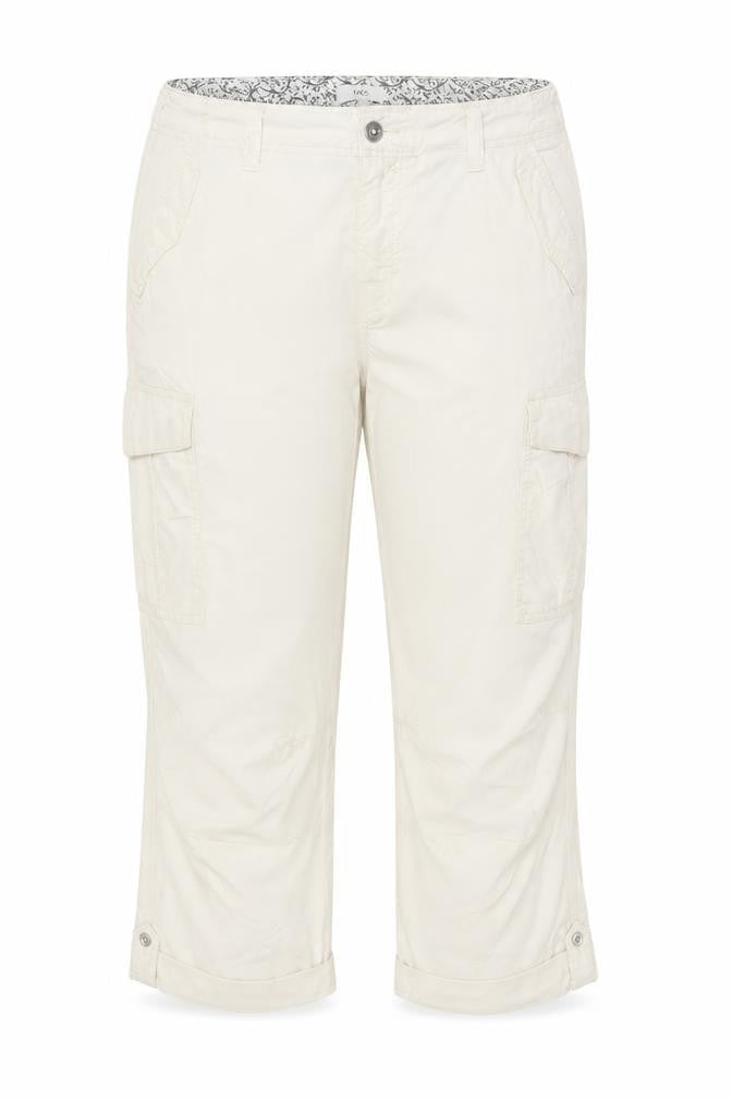 Marks & Spencer Women Beige Size 16 Long Cargo Cropped Trousers