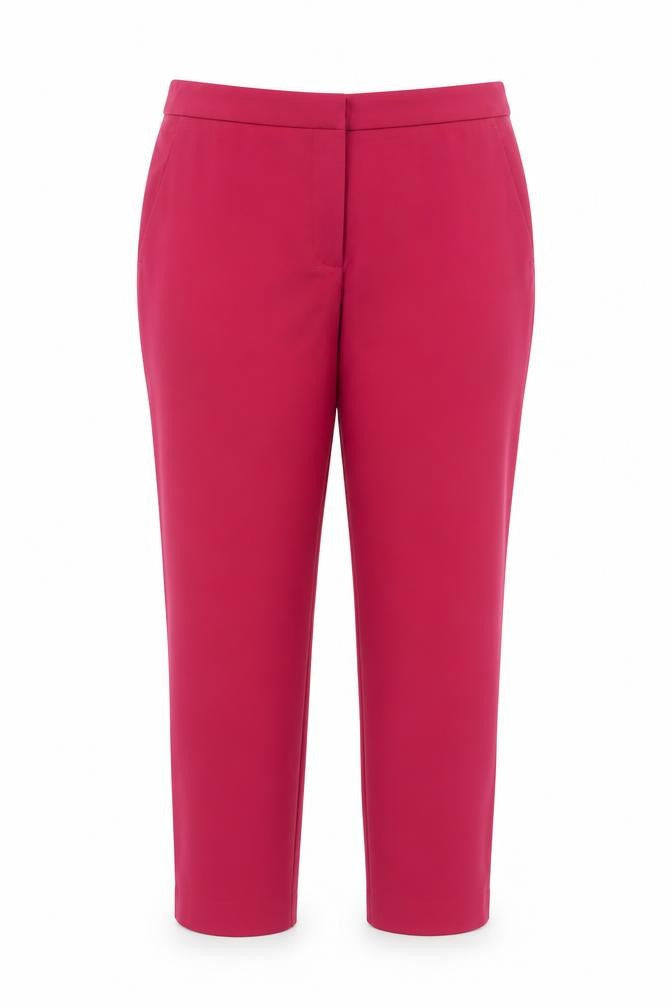 Zara Women Red Size 16 High Rise Tapered Tailored Trousers